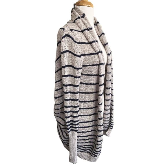 BCBGMAXAZRIA Jane Cardigan Sweater Tan Striped Open Style Oversized XXS - Picture 4 of 6